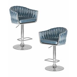 Набор 2 шт Стул барный DOBRIN MARCEL, пудрово-голубой велюр (MJ9-74), Вариант: пудрово-голубой велюр (MJ9-74) | Интернет магазин мебели и декора LifeDekor