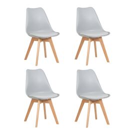 Набор 4 шт Стул обеденный DOBRIN JERRY SOFT, ножки светлый бук, цвет сиденья светло-серый (GR-01), Вариант: ножки светлый бук, цвет сиденья светло-серый (GR-01) | Интернет магазин мебели и декора LifeDekor