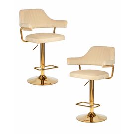Набор 2 шт Стул барный DOBRIN CHARLY GOLD, бежевый велюр (MJ9-10), Вариант: бежевый велюр (MJ9-10) | Интернет магазин мебели и декора LifeDekor