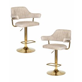Набор 2 шт Стул барный DOBRIN CHARLY GOLD, бежевый твид (LEO26), Вариант: бежевый твид (LEO26) | Интернет магазин мебели и декора LifeDekor
