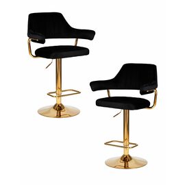 Набор 2 шт Стул барный DOBRIN CHARLY GOLD, черный велюр (MJ9-101), Вариант: черный велюр (MJ9-101) | Интернет магазин мебели и декора LifeDekor