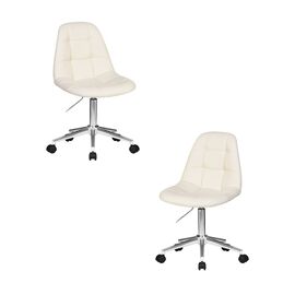 Набор 2 шт Офисное кресло для персонала DOBRIN MONTY, кремовый, Вариант: кремовый | Интернет магазин мебели и декора LifeDekor