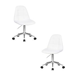 Набор 2 шт Офисное кресло для персонала DOBRIN MONTY, белый, Вариант: белый | Интернет магазин мебели и декора LifeDekor
