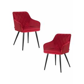 Набор 2 шт Стул обеденный DOBRIN ROBERT, черные матовые ножки, велюр V108-37 Бордовый, Вариант: черные матовые ножки, велюр V108-37 Бордовый | Интернет магазин мебели и декора LifeDekor