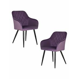 Набор 2 шт Стул обеденный DOBRIN ROBERT, черные матовые ножки, велюр V108-45 Темно-фиолетовый, Вариант: черные матовые ножки, велюр V108-45 Темно-фиолетовый | Интернет магазин мебели и декора LifeDekor