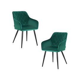 Набор 2 шт Стул обеденный DOBRIN ROBERT, черные матовые ножки, велюр V108-64 Зелёный, Вариант: черные матовые ножки, велюр V108-64 Зелёный | Интернет магазин мебели и декора LifeDekor