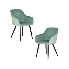 Набор 2 шт Стул обеденный DOBRIN ROBERT, черные матовые ножки, велюр V108-118 Мятный, Вариант: черные матовые ножки, велюр V108-118 Мятный | Интернет магазин мебели и декора LifeDekor