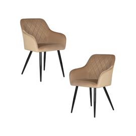 Набор 2 шт Стул обеденный DOBRIN ROBERT, черные матовые ножки, велюр V108-104 Мокко, Вариант: черные матовые ножки, велюр V108-104 Мокко | Интернет магазин мебели и декора LifeDekor