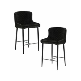 Набор 2 шт Стул полубарный DOBRIN CHRISTIAN'65, черные ножки, черный велюр (V108-77), Вариант: черные ножки, черный велюр (V108-77) | Интернет магазин мебели и декора LifeDekor