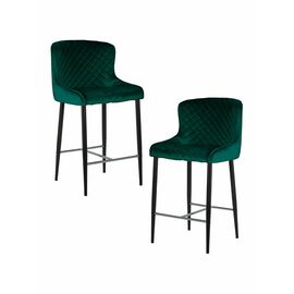 Набор 2 шт Стул полубарный DOBRIN CHRISTIAN'65, черные ножки, зеленый велюр (V108-64), Вариант: черные ножки, зеленый велюр (V108-64) | Интернет магазин мебели и декора LifeDekor