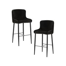 Набор 2 шт Стул барный DOBRIN CHRISTIAN'75, черные ножки, черный велюр (V108-77), Вариант: черные ножки, черный велюр (V108-77) | Интернет магазин мебели и декора LifeDekor