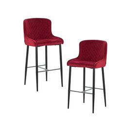 Набор 2 шт Стул барный DOBRIN CHRISTIAN'75, черные ножки, бордовый велюр (V108-85), Вариант: черные ножки, бордовый велюр (V108-85) | Интернет магазин мебели и декора LifeDekor