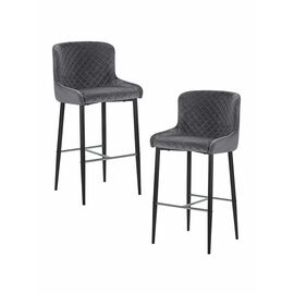 Набор 2 шт Стул барный DOBRIN CHRISTIAN'75, черные ножки, темно-серый велюр (V108-91), Вариант: черные ножки, темно-серый велюр (V108-91) | Интернет магазин мебели и декора LifeDekor