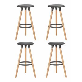 Набор 4 шт Табурет барный DOBRIN ROYCE, ножки светлый бук, цвет темно-серый (GR-04), Вариант: ножки светлый бук, цвет тёмно-серый (GR-04) | Интернет магазин мебели и декора LifeDekor