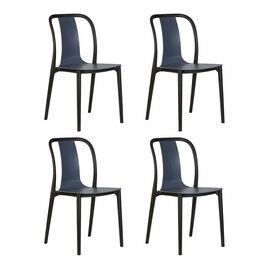 Набор 4 шт Стул обеденный DOBRIN ADAM, черный/серо-голубой, Вариант: черный/серо-голубой | Интернет магазин мебели и декора LifeDekor