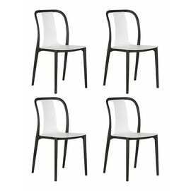 Набор 4 шт Стул обеденный DOBRIN ADAM, черный/белый, Вариант: черный/белый | Интернет магазин мебели и декора LifeDekor