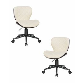 Набор 2 шт Офисное кресло для персонала DOBRIN RORY, кремово-коричневый, Вариант: кремово-коричневый | Интернет магазин мебели и декора LifeDekor