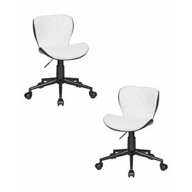 Набор 2 шт Офисное кресло для персонала DOBRIN RORY, бело-чёрный, Вариант: бело-чёрный | Интернет магазин мебели и декора LifeDekor