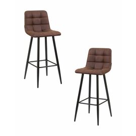 Набор 2 шт Стул барный DOBRIN NICOLE, черные матовые ножки, коричневая микрофибра (PK-03), Вариант: черные матовые ножки, коричневая микрофибра (PK-03) | Интернет магазин мебели и декора LifeDekor
