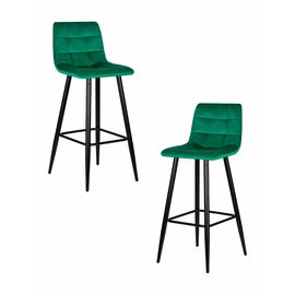 Набор 2 шт Стул барный DOBRIN NICOLE, черные матовые ножки, зелёный велюр (108-64), Вариант: черные матовые ножки, зелёный велюр (108-64) | Интернет магазин мебели и декора LifeDekor