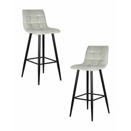 Набор 2 шт Стул барный DOBRIN NICOLE, черные матовые ножки, светло-серый велюр (108-52), Вариант: черные матовые ножки, светло-серый велюр (108-52) | Интернет магазин мебели и декора LifeDekor