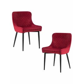Набор 2 шт Стул обеденный DOBRIN RICHARD, черные матовые ножки, бордовый велюр (V108-85), Вариант: черные матовые ножки, бордовый велюр (V108-85) | Интернет магазин мебели и декора LifeDekor