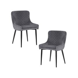 Набор 2 шт Стул обеденный DOBRIN RICHARD, черные матовые ножки, темно-серый велюр (V108-91), Вариант: черные матовые ножки, темно-серый велюр (V108-91) | Интернет магазин мебели и декора LifeDekor