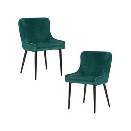 Набор 2 шт Стул обеденный DOBRIN RICHARD, черные матовые ножки, зелёный велюр (V108-64), Вариант: черные матовые ножки, зелёный велюр (V108-64) | Интернет магазин мебели и декора LifeDekor