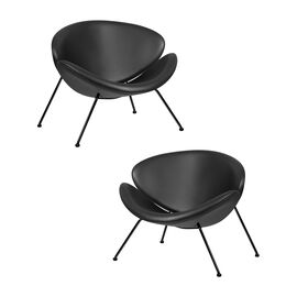 Набор 2 шт Кресло дизайнерское DOBRIN EMILY, черный винил YP16, черное основания, Вариант: черный винил YP16, черное основания | Интернет магазин мебели и декора LifeDekor