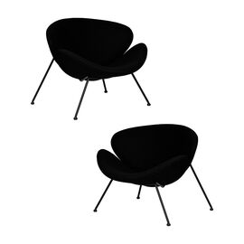 Набор 2 шт Кресло дизайнерское DOBRIN EMILY, черный ткань AF9, черное основание, Вариант: черный ткань AF9, черное основание | Интернет магазин мебели и декора LifeDekor