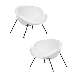 Набор 2 шт Кресло дизайнерское DOBRIN EMILY, белый (букле) ткань, черное основание, Вариант: белый (букле) ткань, черное основание | Интернет магазин мебели и декора LifeDekor