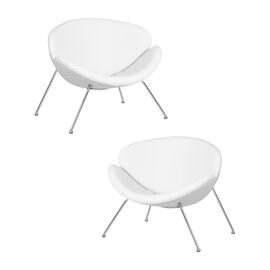 Набор 2 шт Кресло дизайнерское DOBRIN EMILY, белый винил YP17, хромированная сталь, Вариант: белый винил YP17, хромированная сталь | Интернет магазин мебели и декора LifeDekor