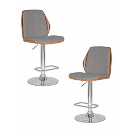Набор 2 шт Стул барный DOBRIN PETER, серая ткань AAA 001, Вариант: серая ткань AAA 001 | Интернет магазин мебели и декора LifeDekor