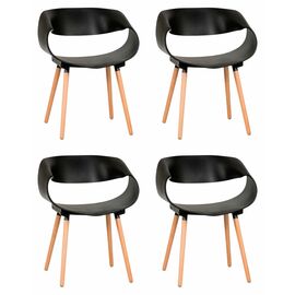 Набор 4 шт Стул обеденный DOBRIN ALIEN, ножки светлый бук, цвет чёрный (B-03), Вариант: ножки светлый бук, цвет чёрный (B-03) | Интернет магазин мебели и декора LifeDekor