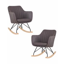 Набор 2 шт Кресло-качалка DOBRIN KIARA, серая ткань (LAR-106D-26), Вариант: серая ткань (LAR-106D-26) | Интернет магазин мебели и декора LifeDekor