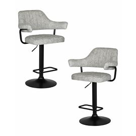 Набор 2 шт Стул барный DOBRIN CHARLY BLACK, светло-серый твид (LEO04), Вариант: светло-серый твид (LEO04) | Интернет магазин мебели и декора LifeDekor