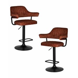 Набор 2 шт Стул барный DOBRIN CHARLY BLACK, терракотовый твид (LEO56), Вариант: терракотовый твид (LEO56) | Интернет магазин мебели и декора LifeDekor