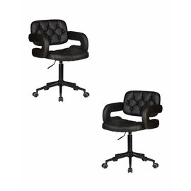 Набор 2 шт Офисное кресло для персонала DOBRIN LARRY BLACK, чёрный, Вариант: чёрный | Интернет магазин мебели и декора LifeDekor