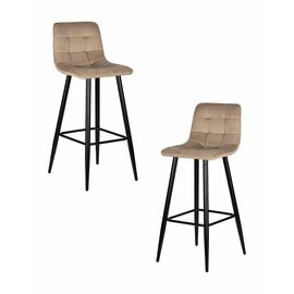Набор 2 шт Стул барный DOBRIN NICOLE, черные матовые ножки, мокко велюр (108-104), Вариант: черные матовые ножки, мокко велюр (108-104) | Интернет магазин мебели и декора LifeDekor