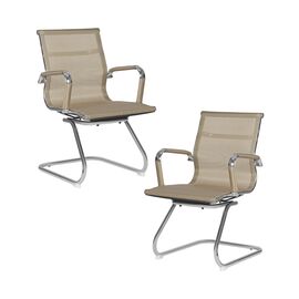 Набор 2 шт Офисное кресло для посетителей DOBRIN CODY MESH, бежевый (22039), Вариант: бежевый (22039) | Интернет магазин мебели и декора LifeDekor