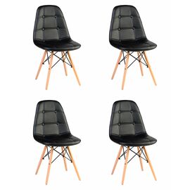 Набор 4 шт Стул обеденный DOBRIN BENNET, ножки светлый бук, чёрный, Вариант: ножки светлый бук, чёрный | Интернет магазин мебели и декора LifeDekor