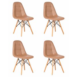 Набор 4 шт Стул обеденный DOBRIN BENNET, ножки светлый бук, коричневый, Вариант: ножки светлый бук, коричневый | Интернет магазин мебели и декора LifeDekor