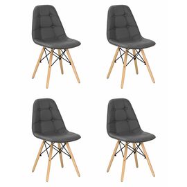 Набор 4 шт Стул обеденный DOBRIN BENNET, ножки светлый бук, серый, Вариант: ножки светлый бук, серый | Интернет магазин мебели и декора LifeDekor