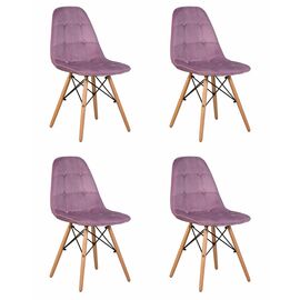 Набор 4 шт Стул обеденный DOBRIN BENNET, ножки светлый бук, пудрово-сиреневый велюр (HLR-27), Вариант: ножки светлый бук, пудрово-сиреневый велюр (HLR-27) | Интернет магазин мебели и декора LifeDekor