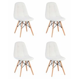 Набор 4 шт Стул обеденный DOBRIN BENNET, ножки светлый бук, белый, Вариант: ножки светлый бук, белый | Интернет магазин мебели и декора LifeDekor