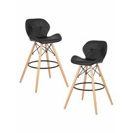 Набор 2 шт Стул барный DOBRIN BUTTERFLY BAR, ножки светлый бук, цвет чёрный, Вариант: ножки светлый бук, цвет чёрный | Интернет магазин мебели и декора LifeDekor
