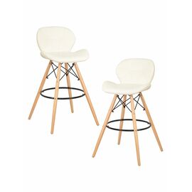 Набор 2 шт Стул барный DOBRIN BUTTERFLY BAR, ножки светлый бук, цвет кремовый, Вариант: ножки светлый бук, цвет кремовый | Интернет магазин мебели и декора LifeDekor