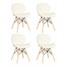 Набор 4 шт Стул обеденный DOBRIN BUTTERFLY, ножки светлый бук, цвет сиденья кремовый, Вариант: ножки светлый бук, цвет сиденья кремовый | Интернет магазин мебели и декора LifeDekor
