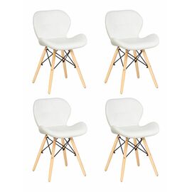 Набор 4 шт Стул обеденный DOBRIN BUTTERFLY, ножки светлый бук, цвет сиденья белый, Вариант: ножки светлый бук, цвет сиденья белый | Интернет магазин мебели и декора LifeDekor