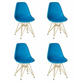 Набор 4 шт Стул обеденный DOBRIN DSR, ножки золотые, цвет голубой (BE-02), Вариант: ножки золотые, цвет голубой (BE-02) | Интернет магазин мебели и декора LifeDekor